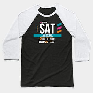 Vintage San Antonio SAT Airport Code Travel Day Retro Air Travel Baseball T-Shirt